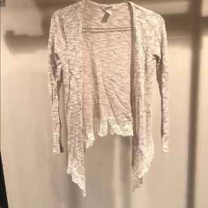 Tan Lace Cardigan